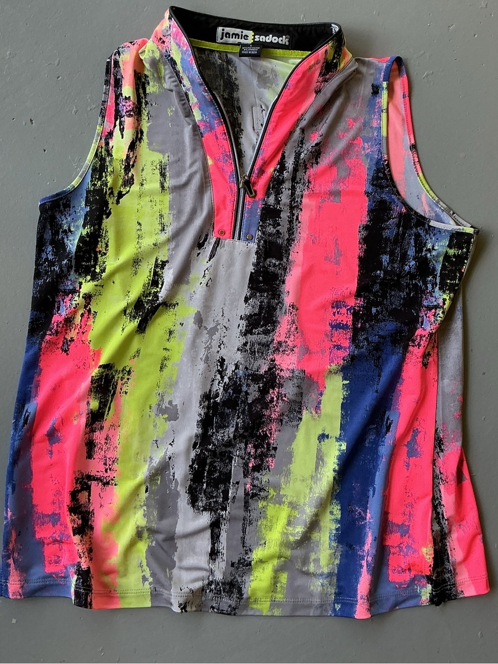 jamie sadock Neon Brushstroke Sleeveless Golf Tank